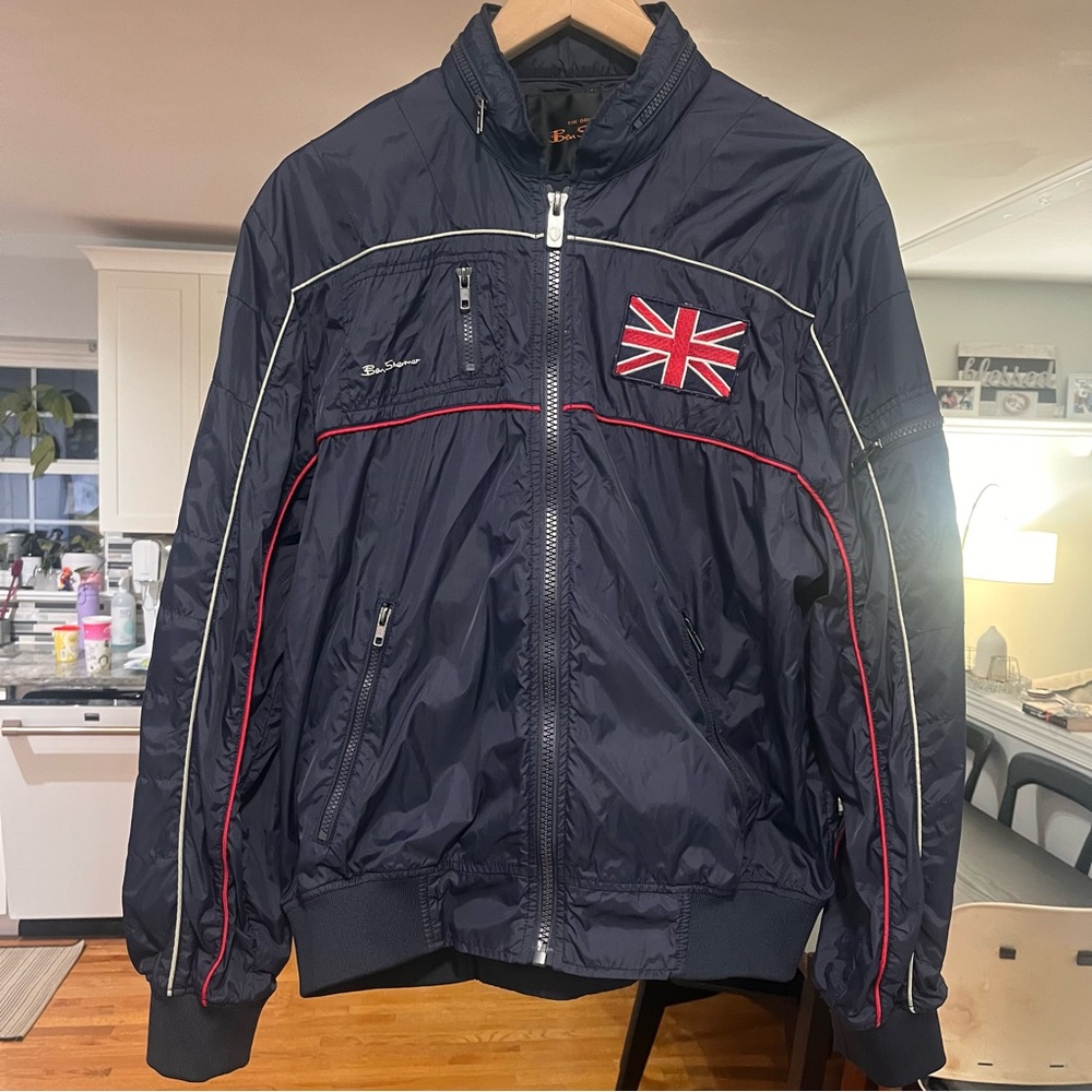 Ben Sherman Navy Windbreaker with Union Jack Patch